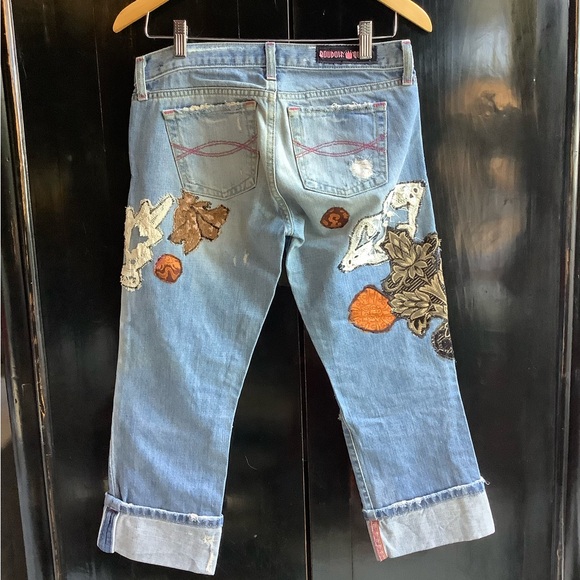 Custom Embroidered Denim Jeans By Boudoir Queen - Picture 2 of 5